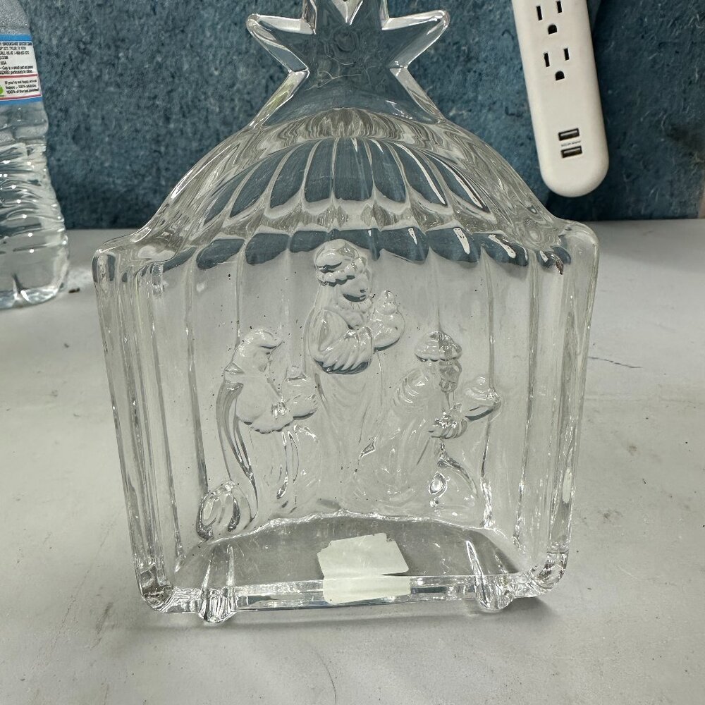Mikasa Three Kings Crystal Sculpture Evita Germany Christmas Nativity 6" Tall